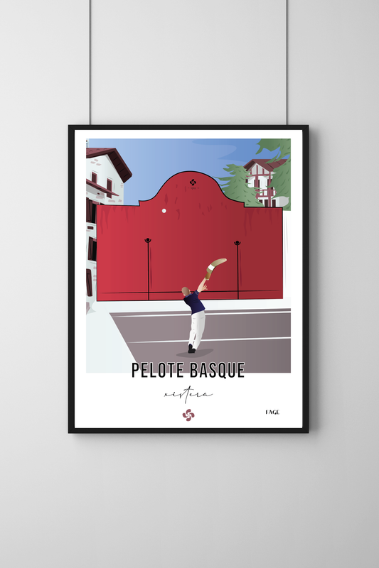 Affiche Pelote Basque (Chistera) - Fronton de Guéthary